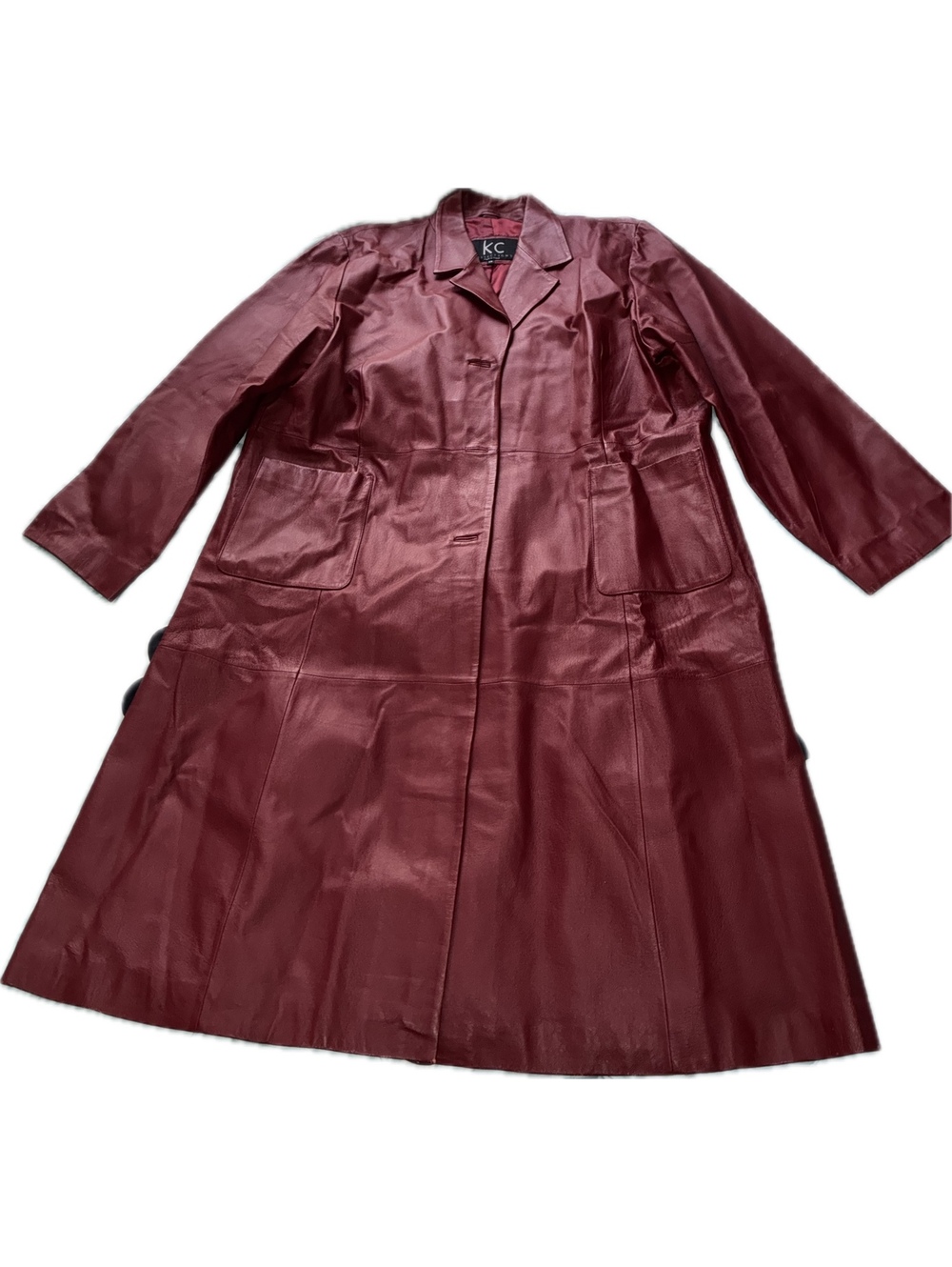 Vintage 90s Leather Trench Coat / 2X Mob Wife Matrix Grunge